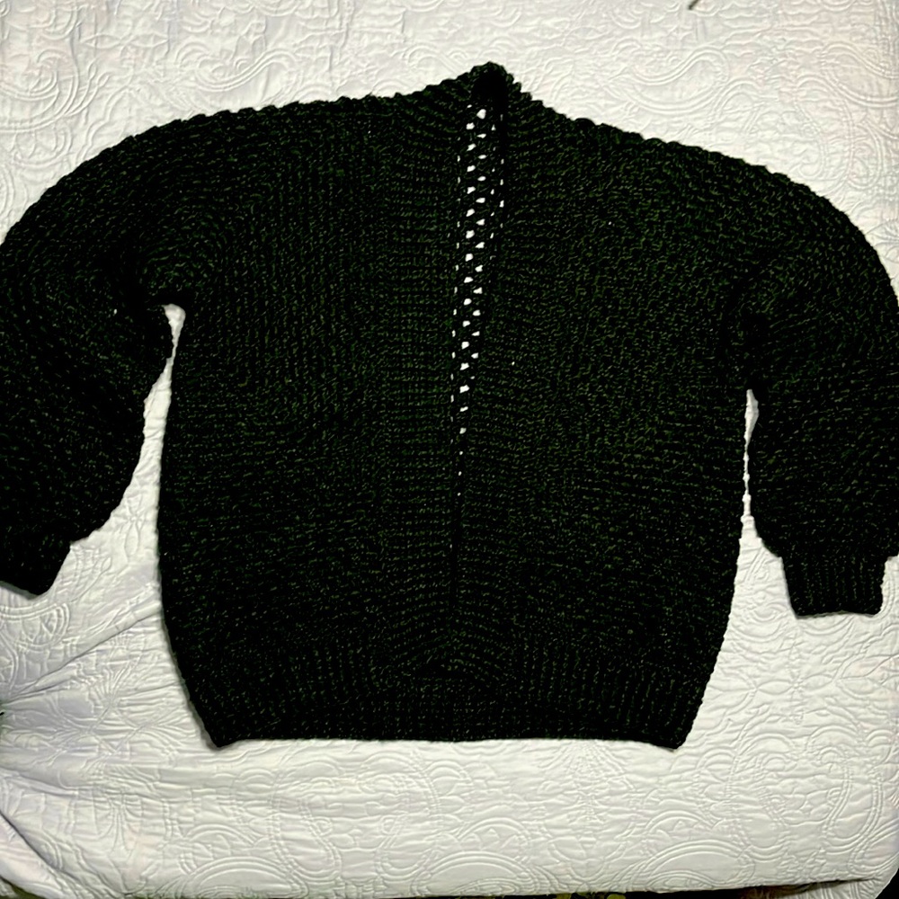Handmade plus size crocheted hexagon sweater